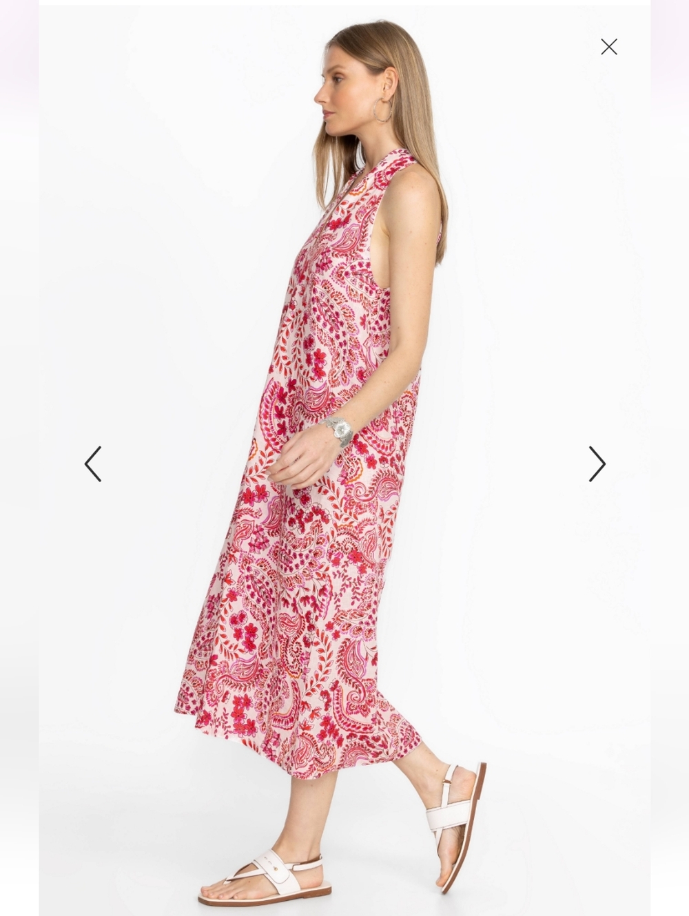 Johnny Was Workshop Lillet Crisscross Linen Dress - Picture 3 of 9
